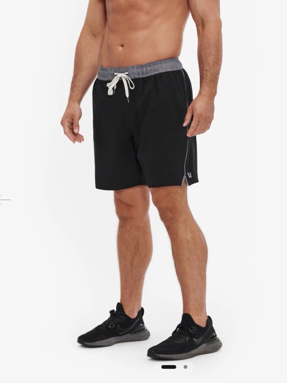 Vuori M Black Men’s Trail Running Shorts Lined NO DRAWSTRING (as is)